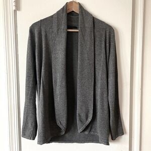 Cyrus Gray Open Stretch Knit Cardigan Shawl collar Small